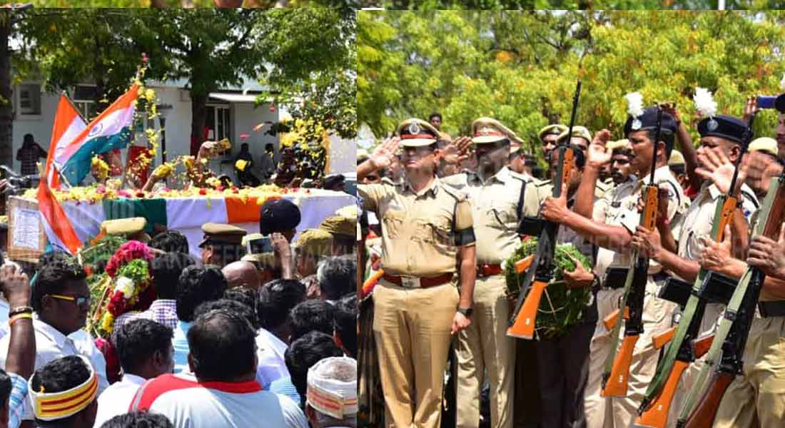 Photo of தற்கொலைப்படை தாக்குதலில் வீரமரணம் அடைந்த தமிழக வீரர் சுப்பிரமணியன் உடல் அரசு மரியாதையுடன் நல்லடக்கம் !